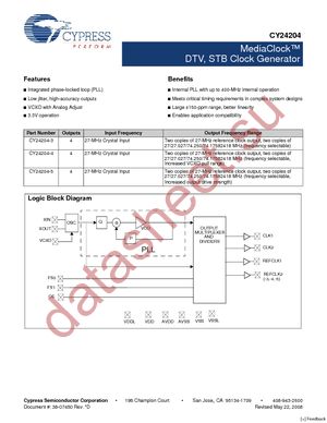 CY24204ZXC-3 datasheet  